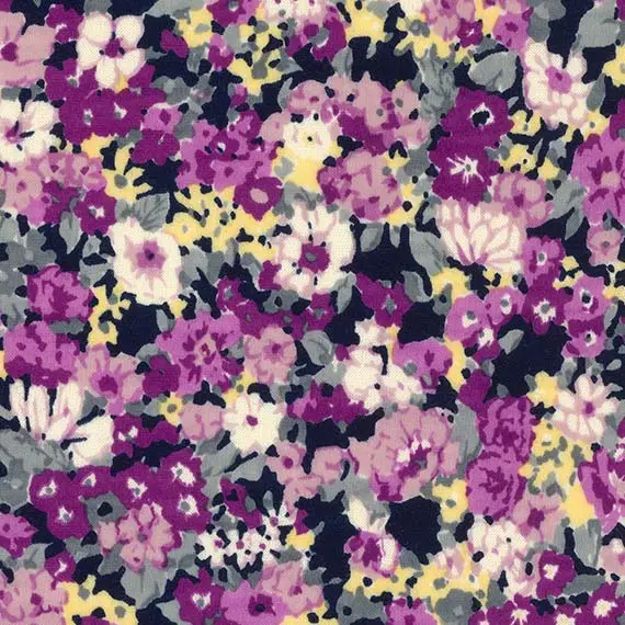 前田香枝｜Kae Maeda｜服裝面料｜紫底碎花 - 紫藤花園