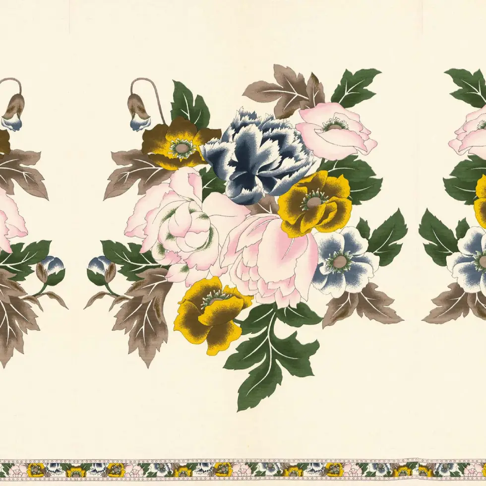 絲巾 花卉圖案搭配花邊