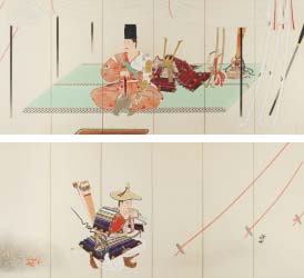 安田靫彦｜黄瀬川陣｜安田靫彦《黄瀬川陣》，近代日本畫作品，日本畫復興時期代表作